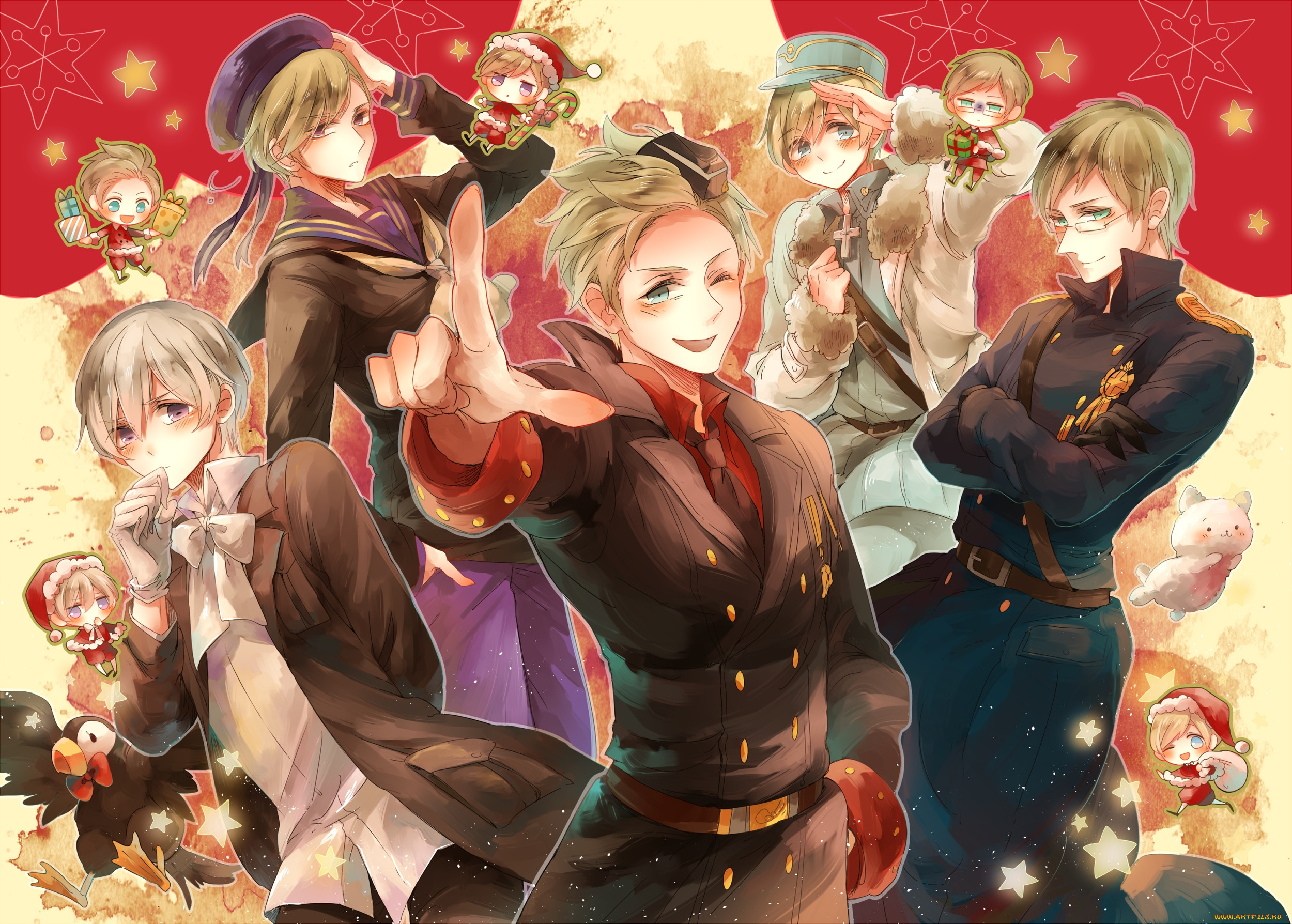 Обои Аниме Hetalia: Axis Powers, обои для рабочего стола, фотографии аниме,  hetalia, axis powers, хеталия, и, страны, оси Обои для рабочего стола,  скачать обои картинки заставки на рабочий стол.